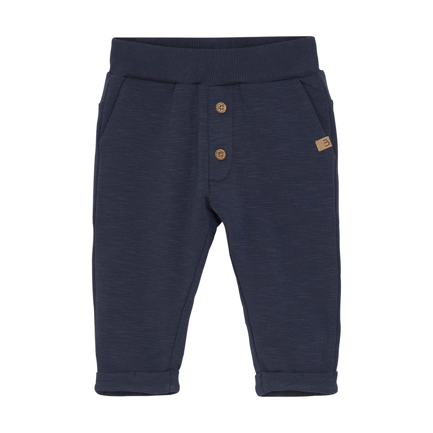 Flat front product image of navy baby sweatpants