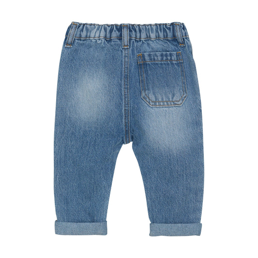 Flat back product image of baby jeans