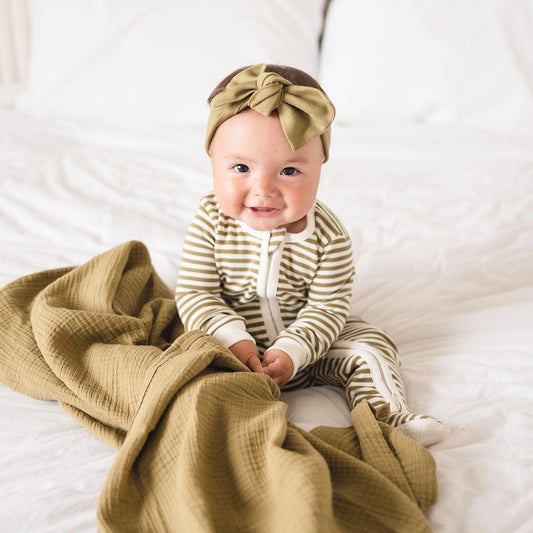 Zip Footie Sleeper | Herb Stripe