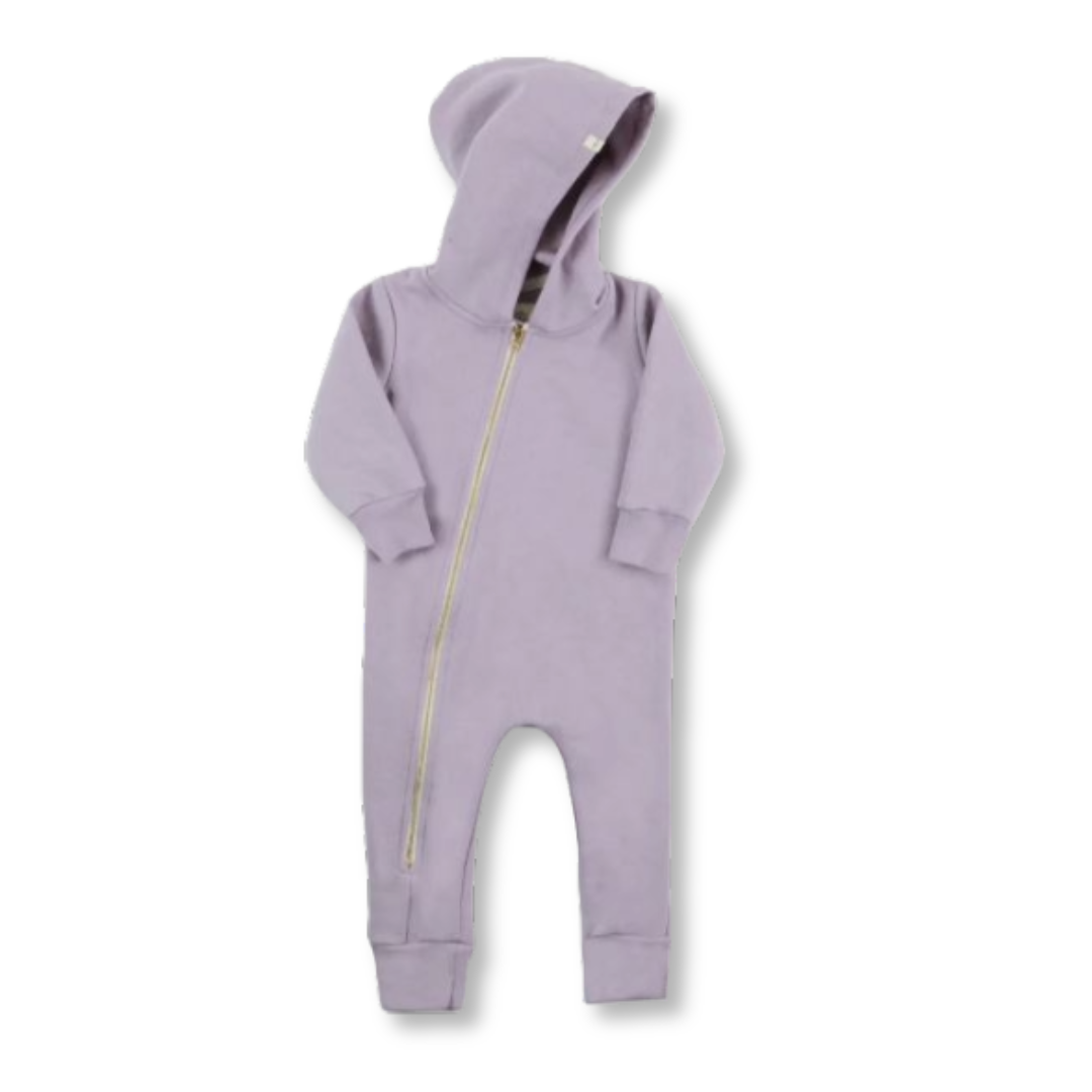 Plush Fleece Biker Romper | Lilac