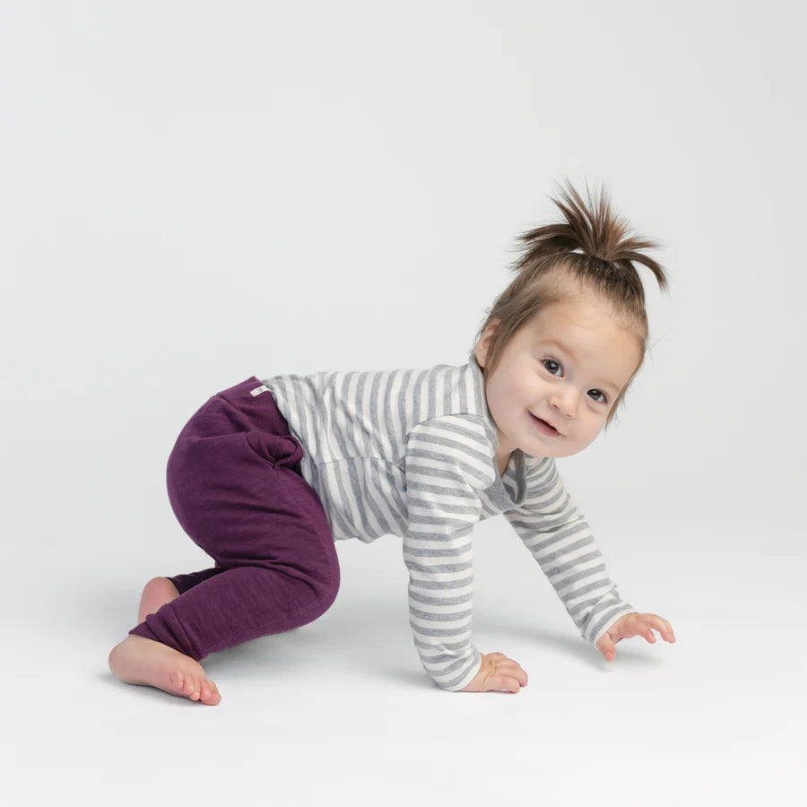 Long Sleeve Bodysuit | Grey Stripe