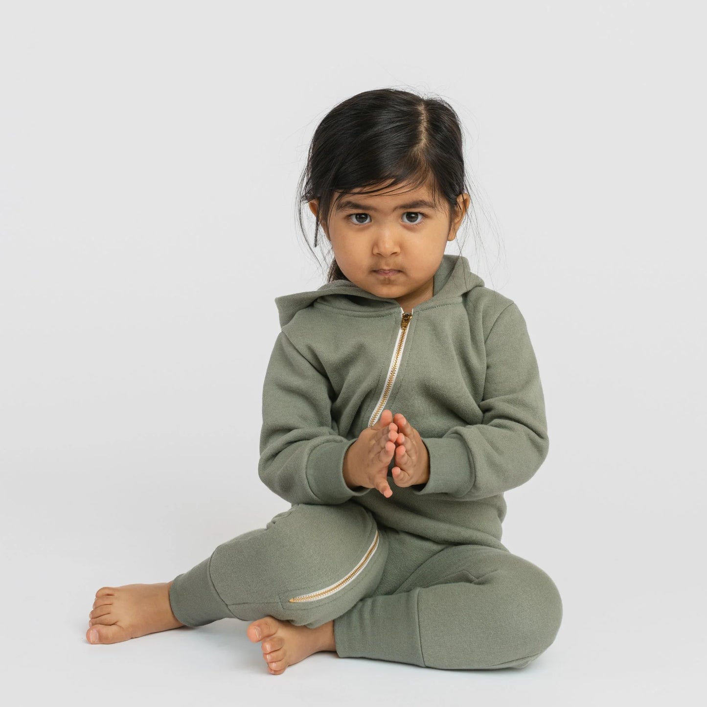 Plush Fleece Biker Romper | Olive