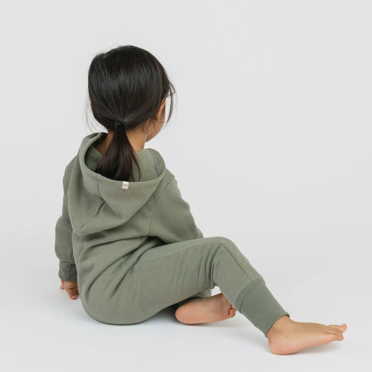 Plush Fleece Biker Romper | Olive