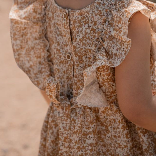 Isabell Linen Dress | Mustard Floral