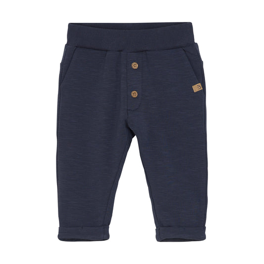 Flat front product image of navy baby sweatpants