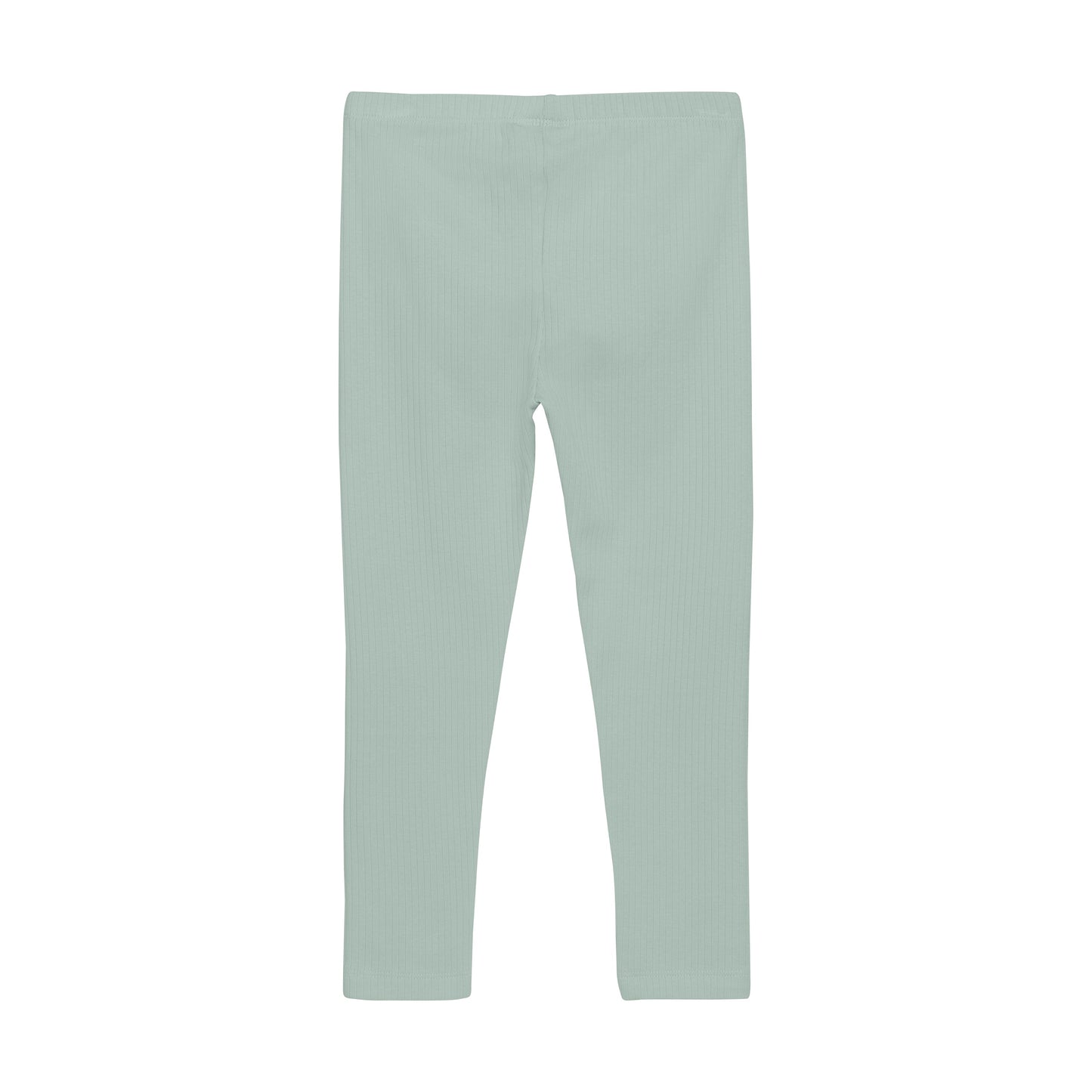 Flat back product image of light green baby leggings