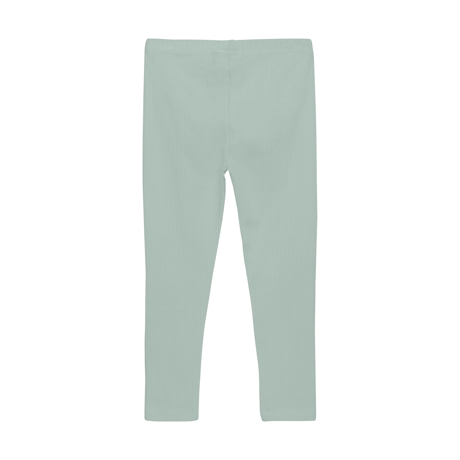 Flat back product image of light green baby leggings