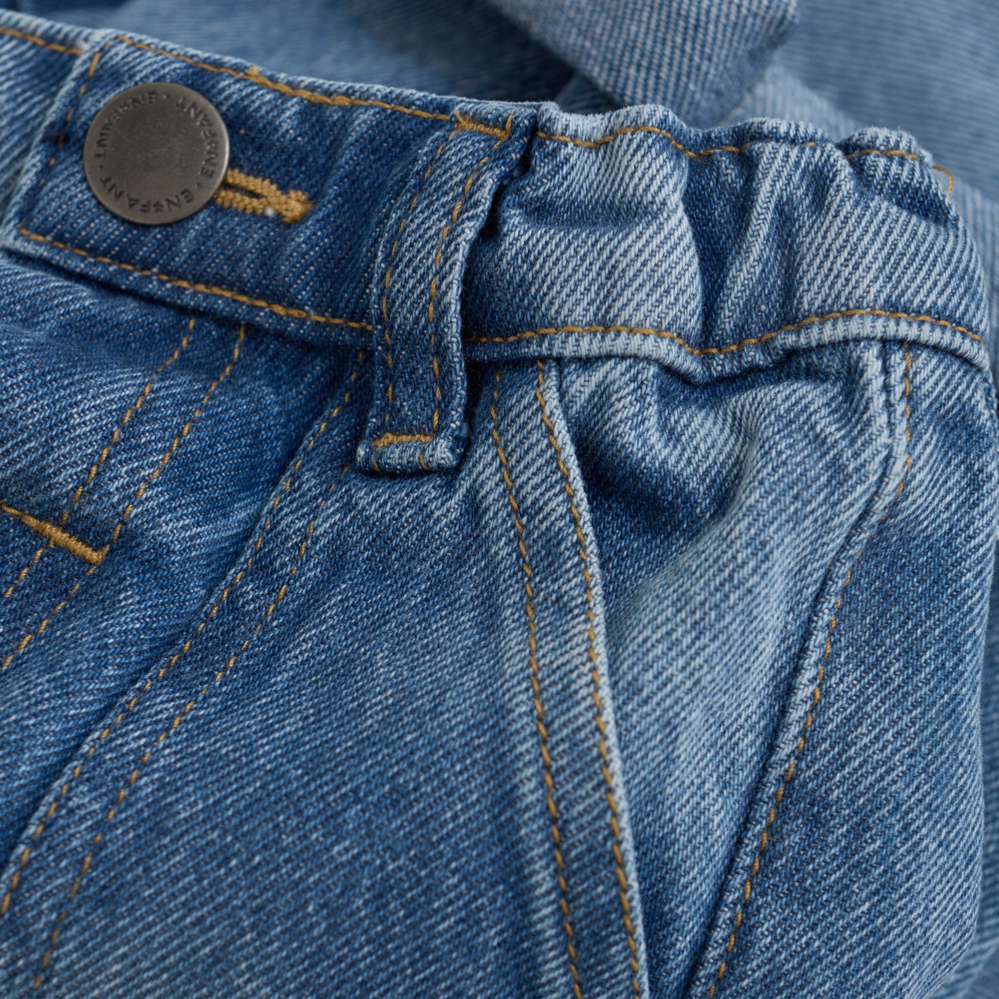 Close up product image of baby jeans