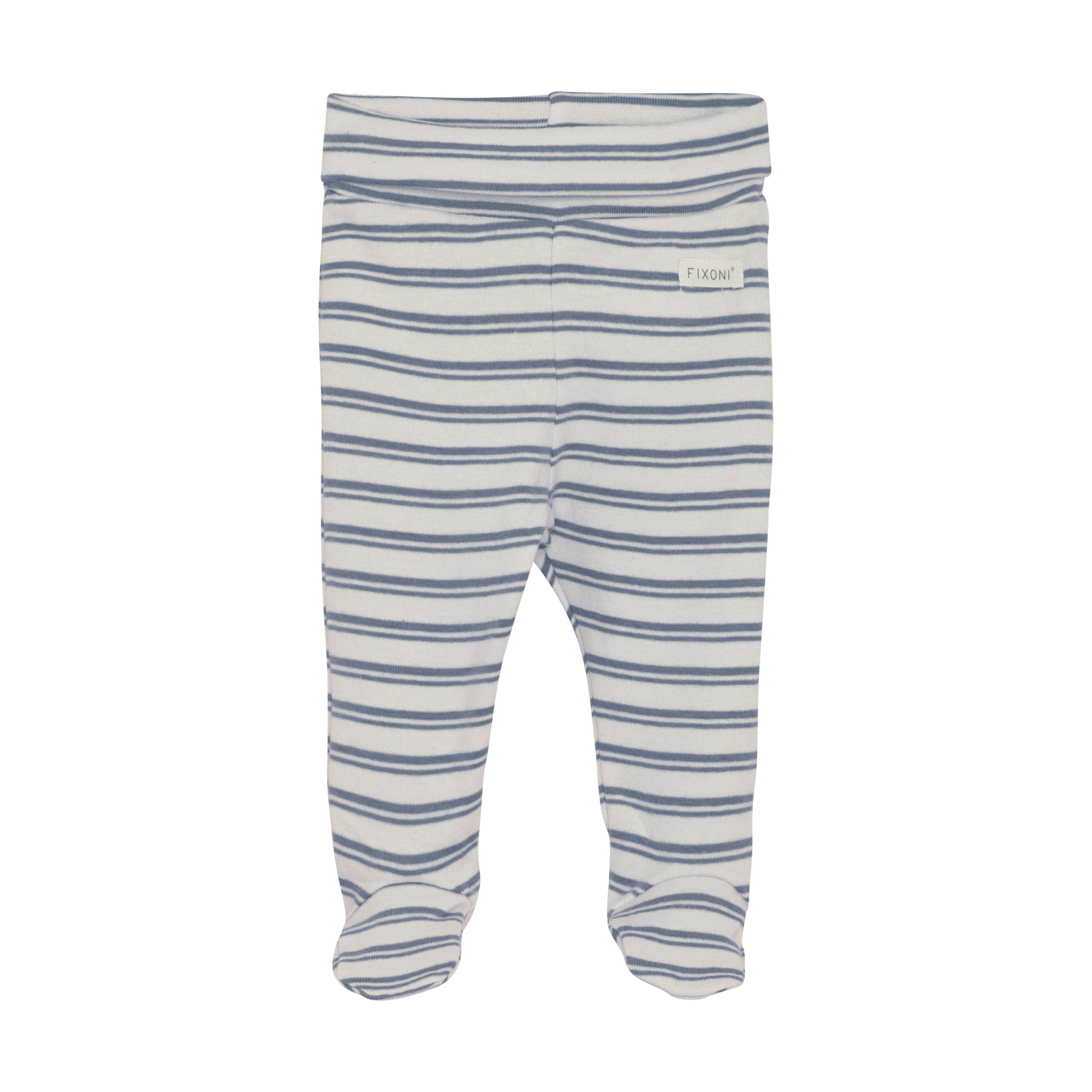 Flat front product image of footed baby leggings