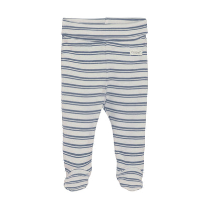 Flat front product image of footed baby leggings