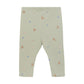 Flat back product image of baby leggings in a green desert print