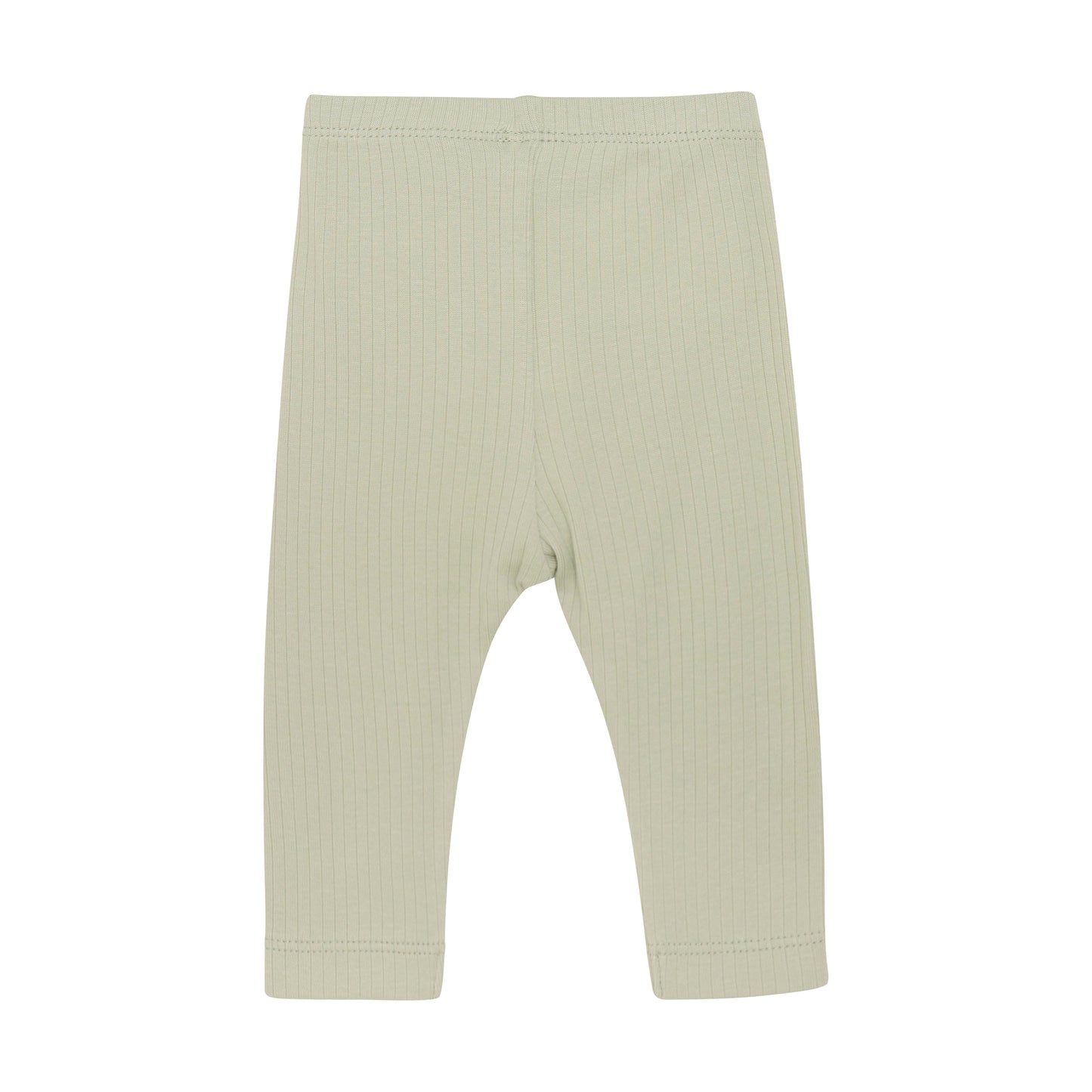 Flat back product image of baby leggings in soft green