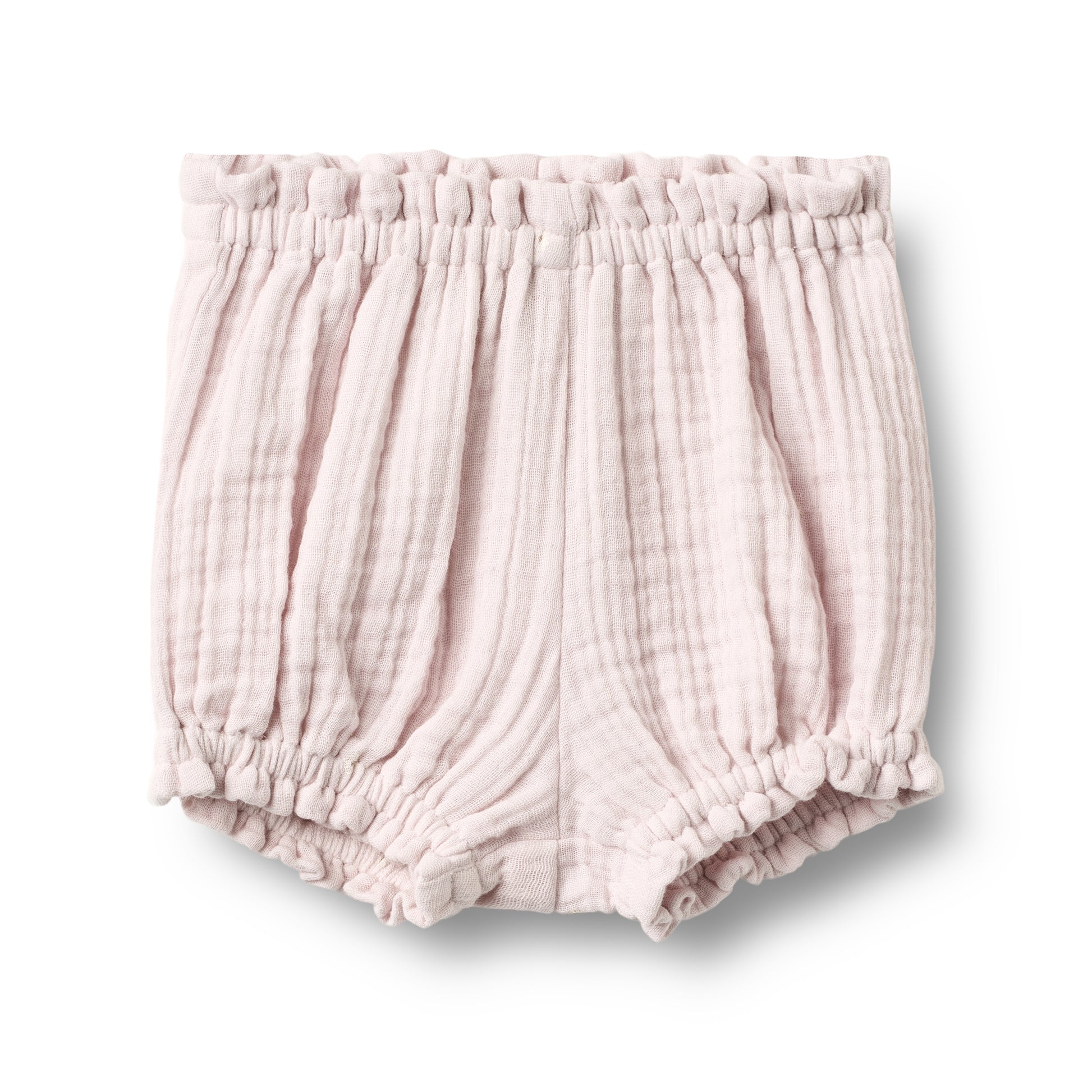 Flat front product image of purple baby shorts