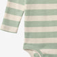 Close up product image of  mint stripe baby bodysuit