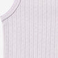 Close up product image of purple sleeveless baby bodysuit