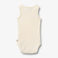 Flat back product image of ivory sleeveless baby bodysuit