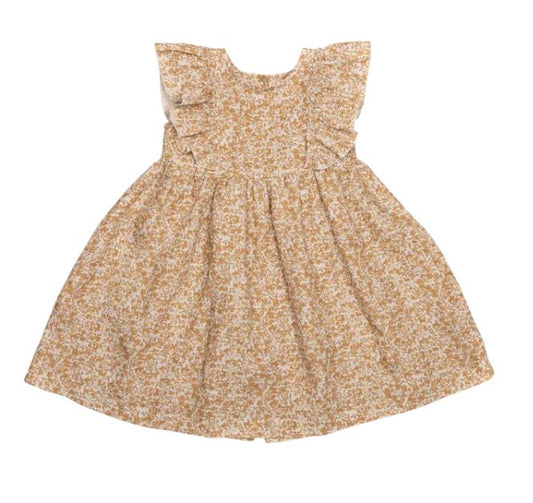 Isabell Linen Dress | Mustard Floral