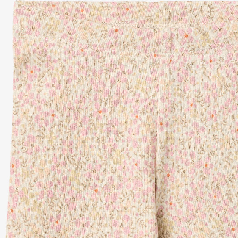 Close up product image of floral baby leggings