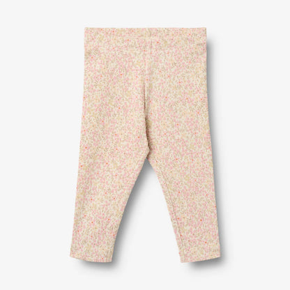 Flat front product image of floral baby leggings