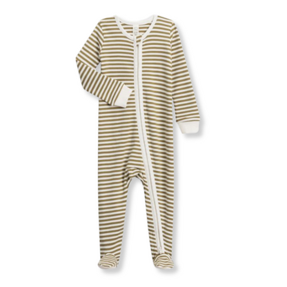 Product image of a green and white striped baby sleeper