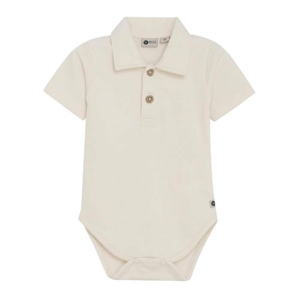 Flat front product image of a baby bodysuit