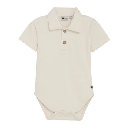 Flat front product image of a baby bodysuit