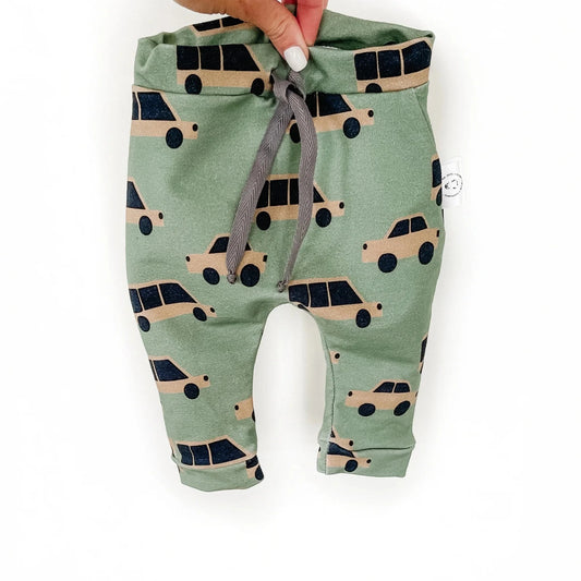 Cars on Green Print Trouser