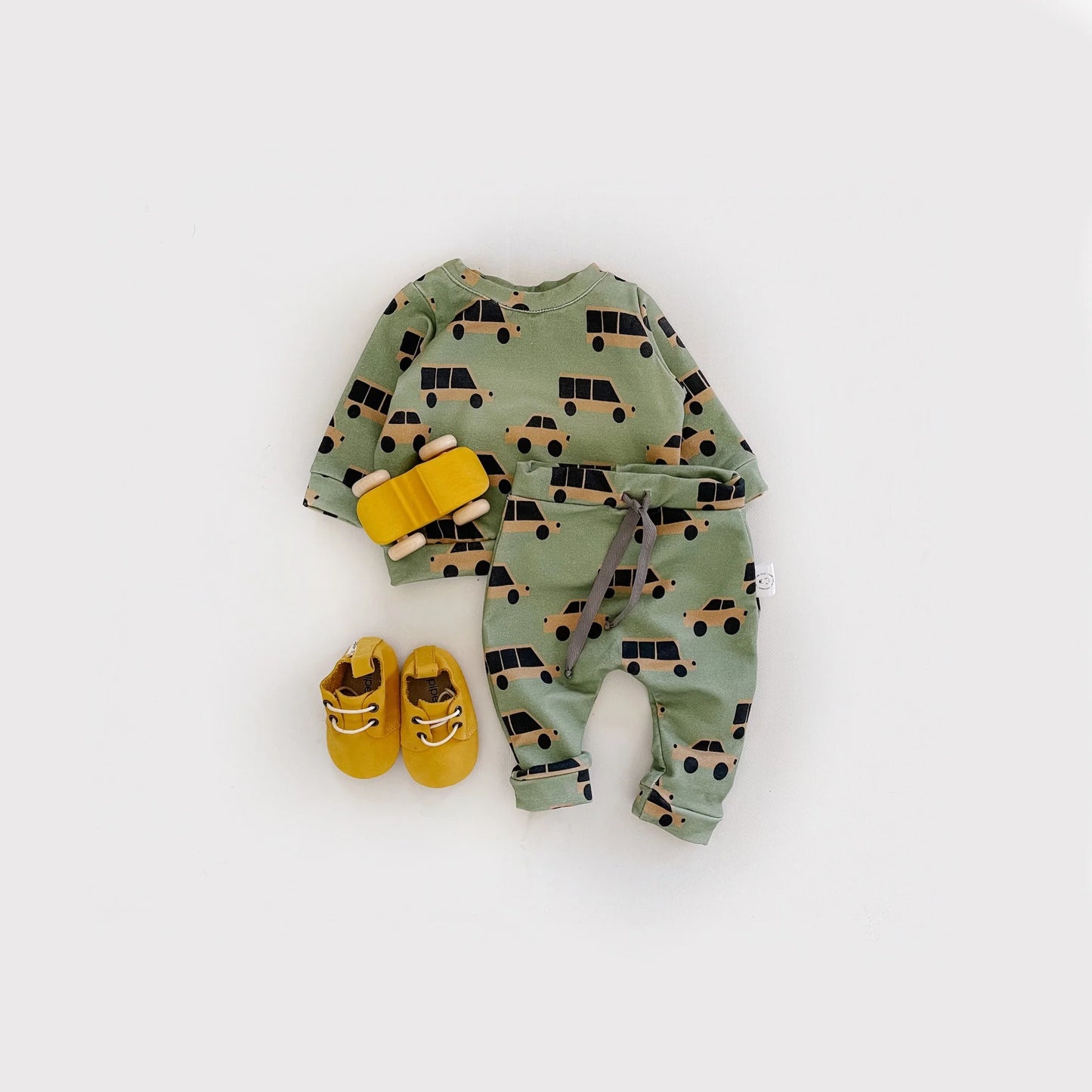 Cars on Green Print Trouser