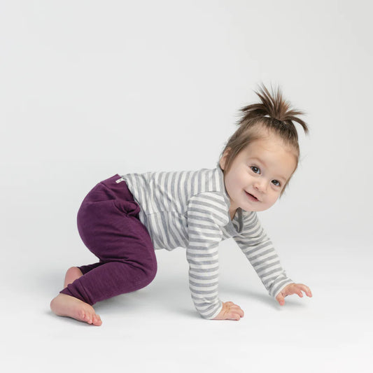 Long Sleeve Bodysuit | Grey Stripe