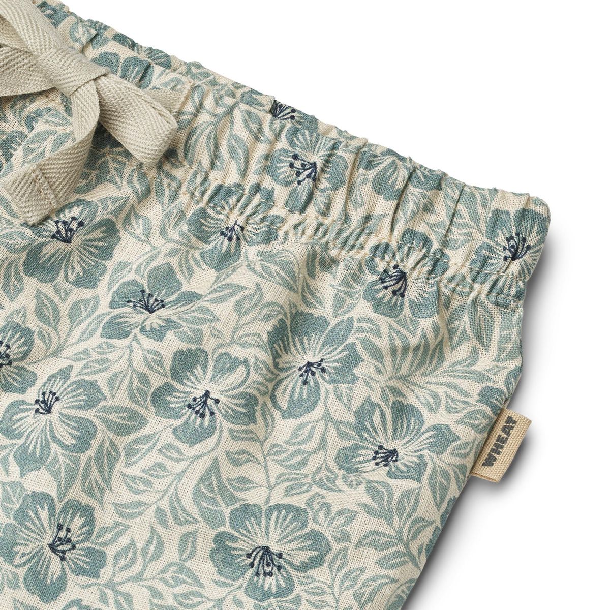 Close up product image of hawaiian print baby shorts